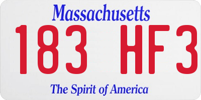 MA license plate 183HF3
