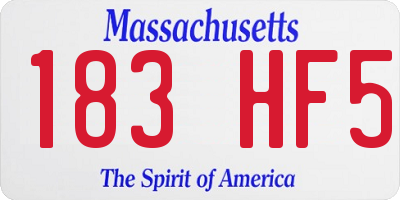 MA license plate 183HF5