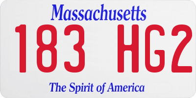 MA license plate 183HG2