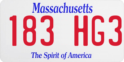 MA license plate 183HG3