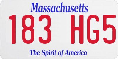 MA license plate 183HG5