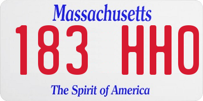 MA license plate 183HH0