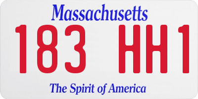 MA license plate 183HH1