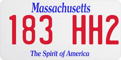 MA license plate 183HH2