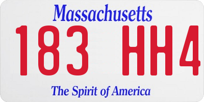 MA license plate 183HH4