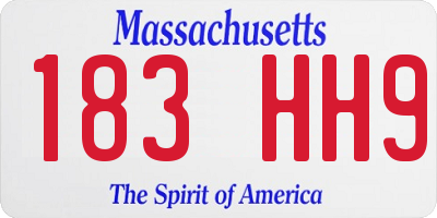 MA license plate 183HH9