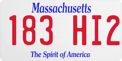 MA license plate 183HI2