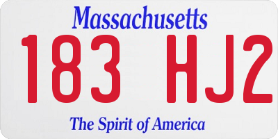 MA license plate 183HJ2