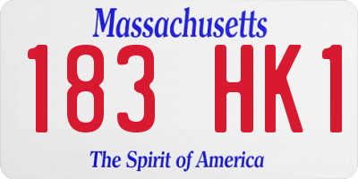 MA license plate 183HK1