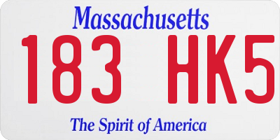 MA license plate 183HK5