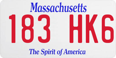 MA license plate 183HK6