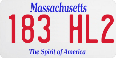 MA license plate 183HL2
