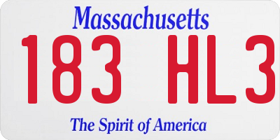 MA license plate 183HL3