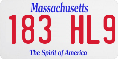 MA license plate 183HL9