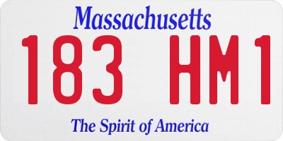 MA license plate 183HM1