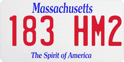 MA license plate 183HM2