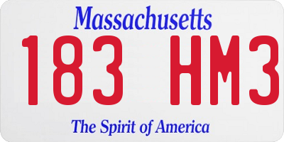 MA license plate 183HM3