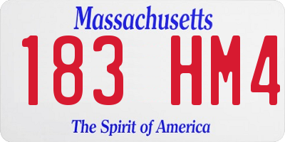 MA license plate 183HM4