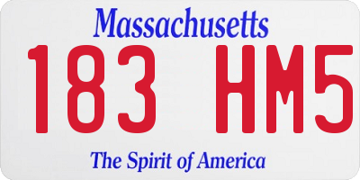 MA license plate 183HM5