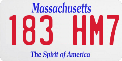 MA license plate 183HM7