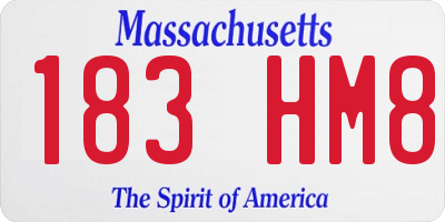 MA license plate 183HM8