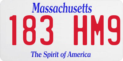 MA license plate 183HM9