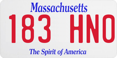 MA license plate 183HN0