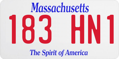 MA license plate 183HN1