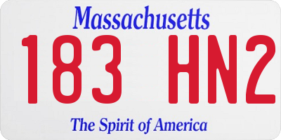 MA license plate 183HN2
