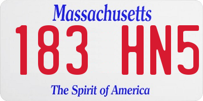 MA license plate 183HN5