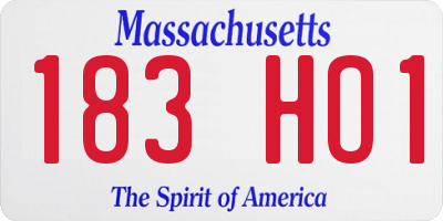 MA license plate 183HO1