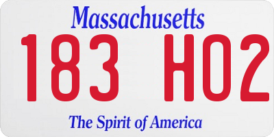 MA license plate 183HO2