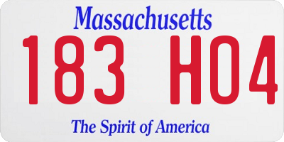 MA license plate 183HO4