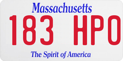 MA license plate 183HP0
