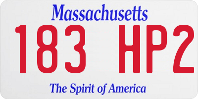 MA license plate 183HP2