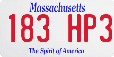 MA license plate 183HP3