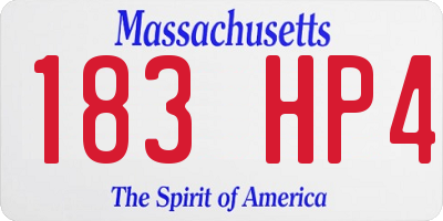 MA license plate 183HP4