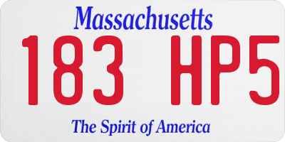 MA license plate 183HP5