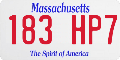 MA license plate 183HP7