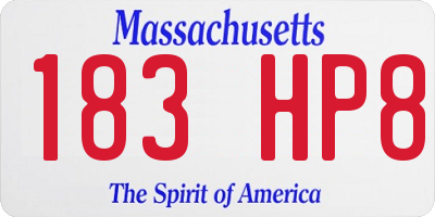 MA license plate 183HP8