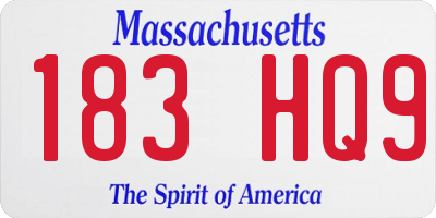 MA license plate 183HQ9