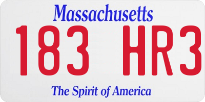 MA license plate 183HR3