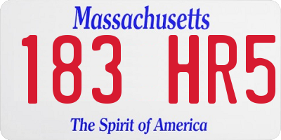MA license plate 183HR5