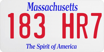 MA license plate 183HR7
