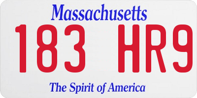 MA license plate 183HR9