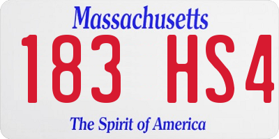 MA license plate 183HS4