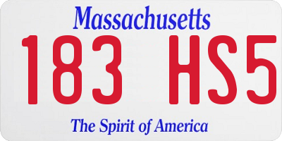 MA license plate 183HS5
