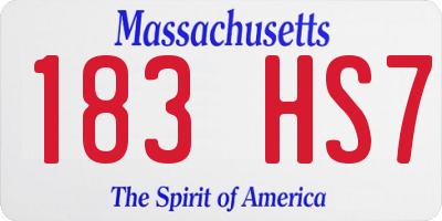 MA license plate 183HS7
