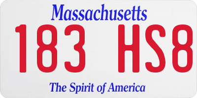 MA license plate 183HS8