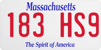 MA license plate 183HS9